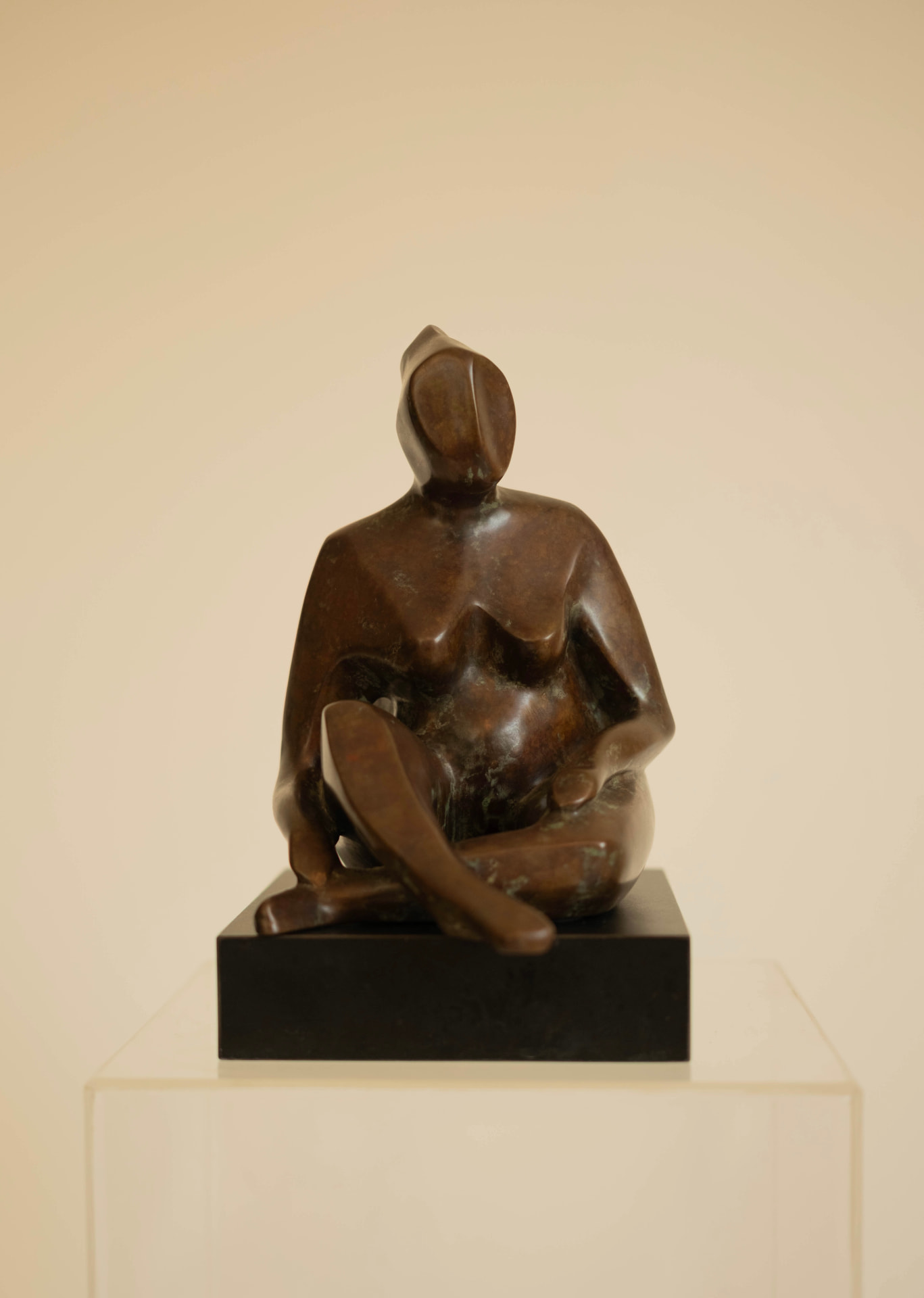 Seated Woman, bronze sculpture