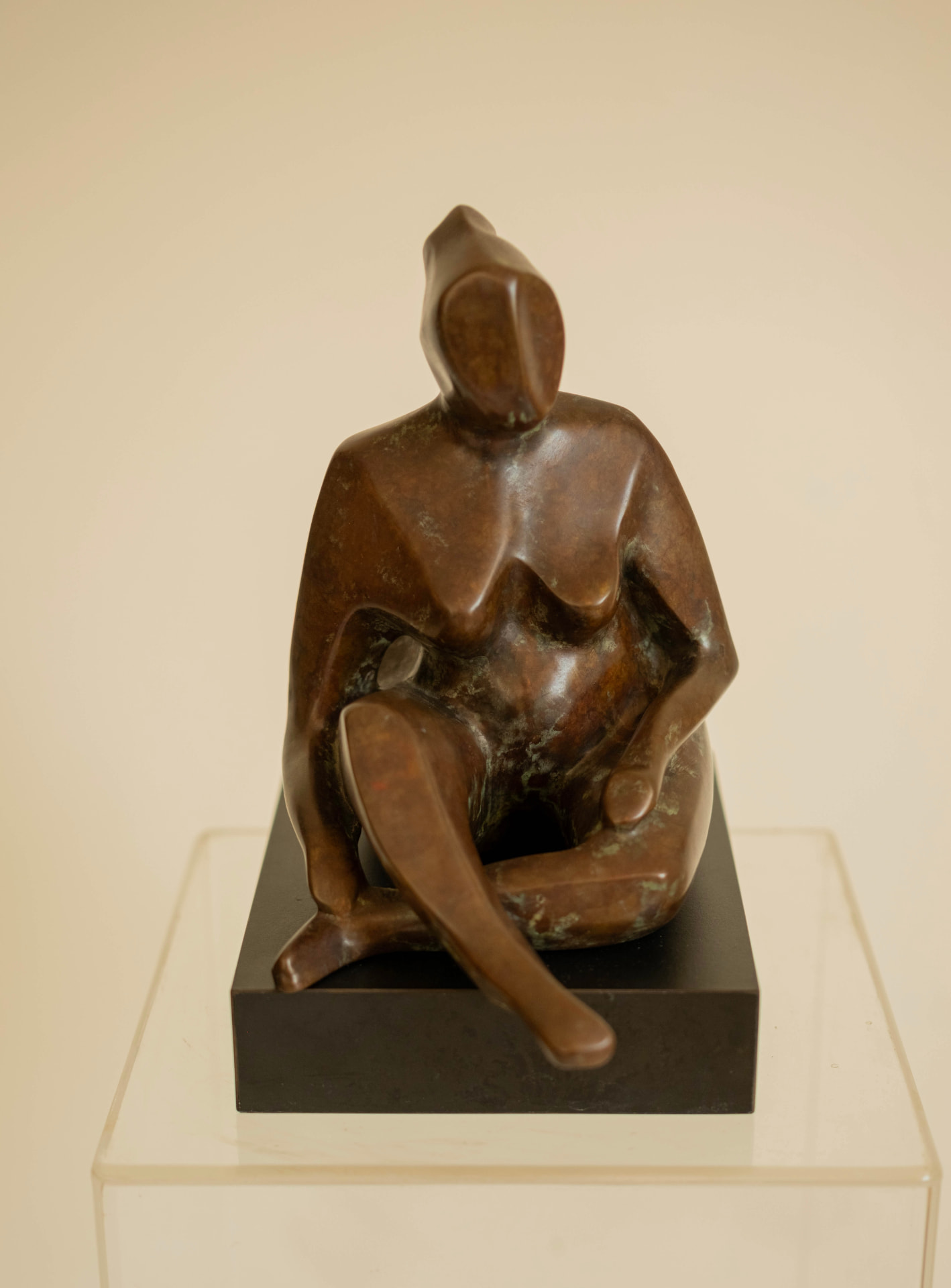 Seated Woman, bronze sculpture