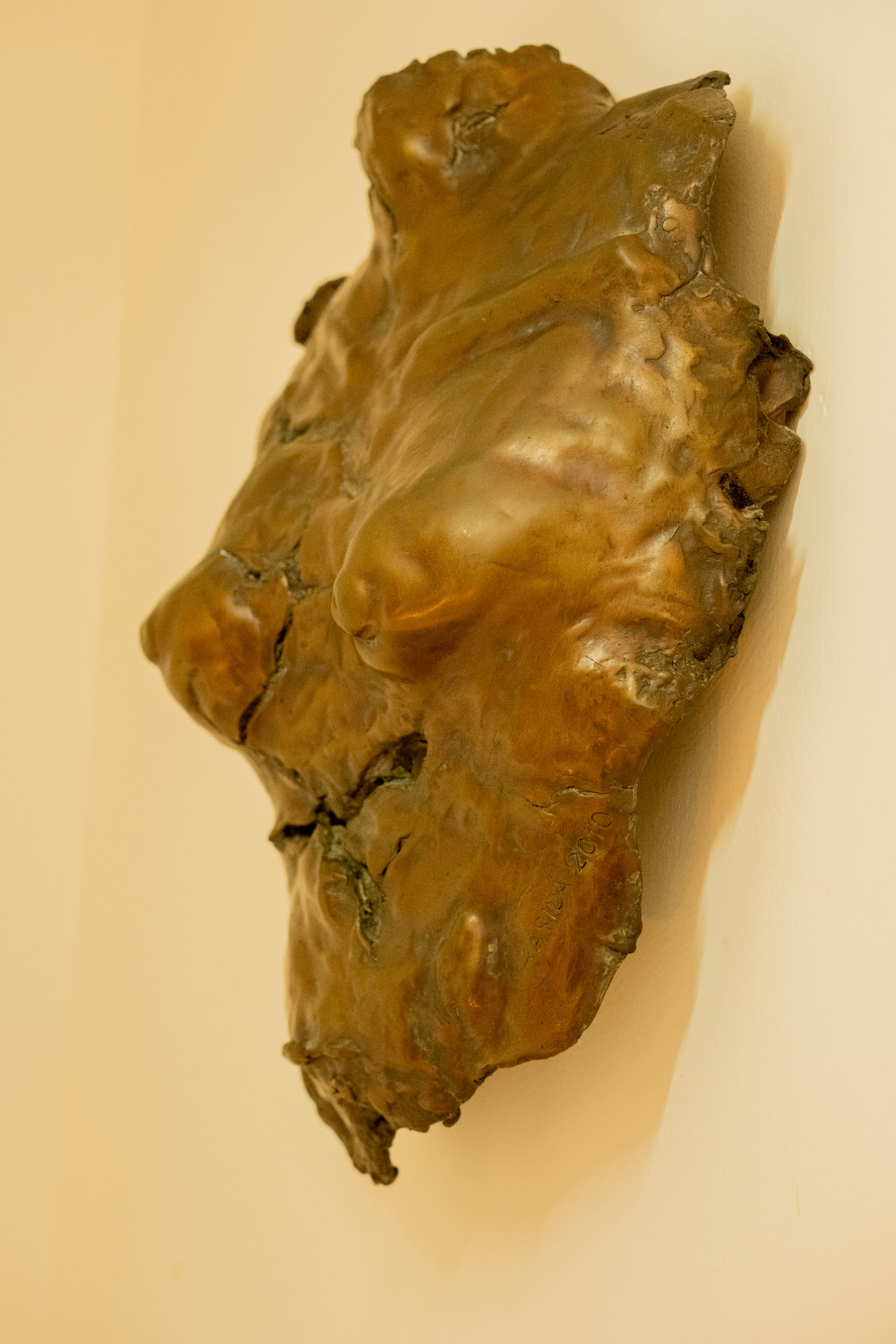 Torso Relief, wall-mounted bronze sculpture