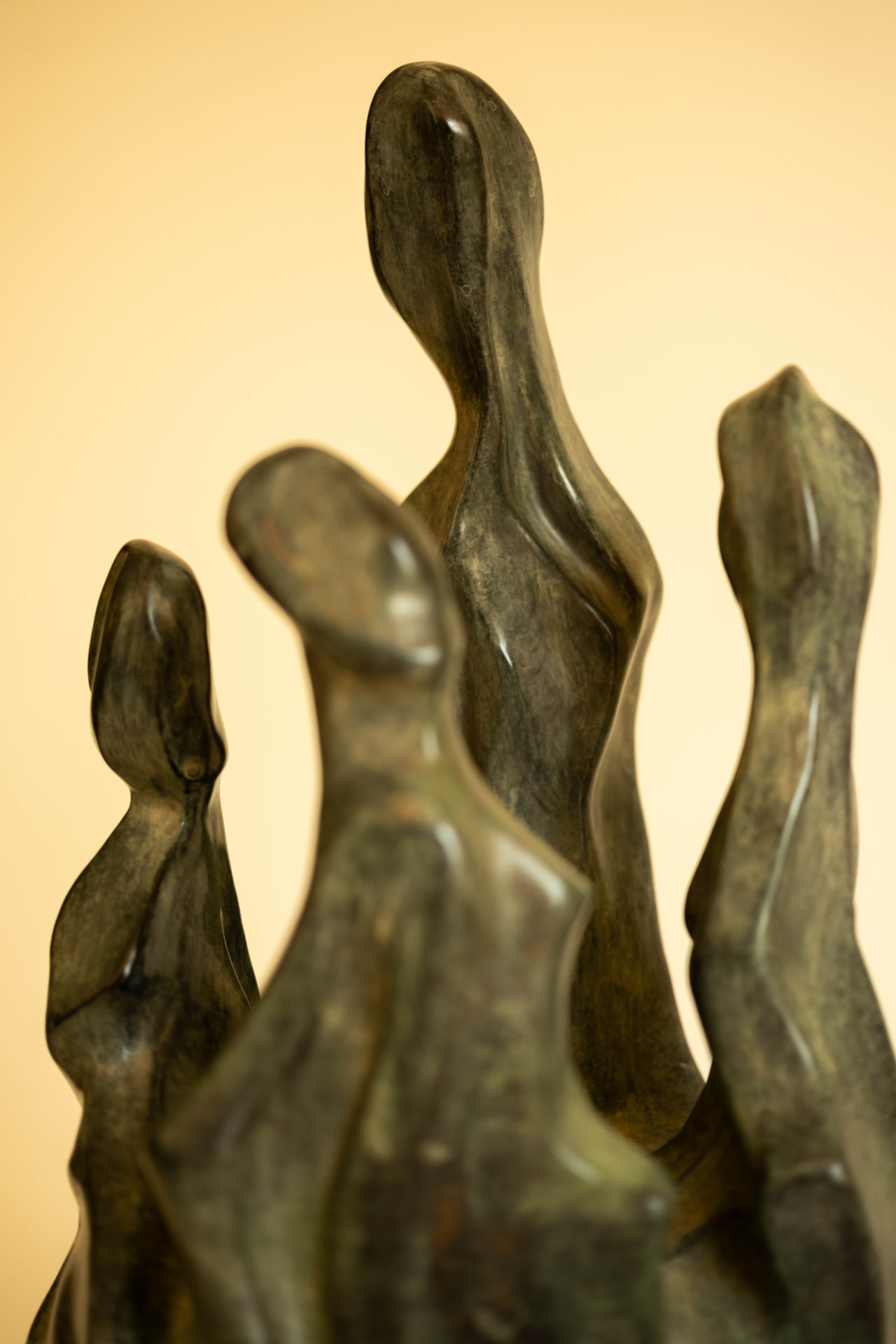 Gathering, bronze sculpture, view 3