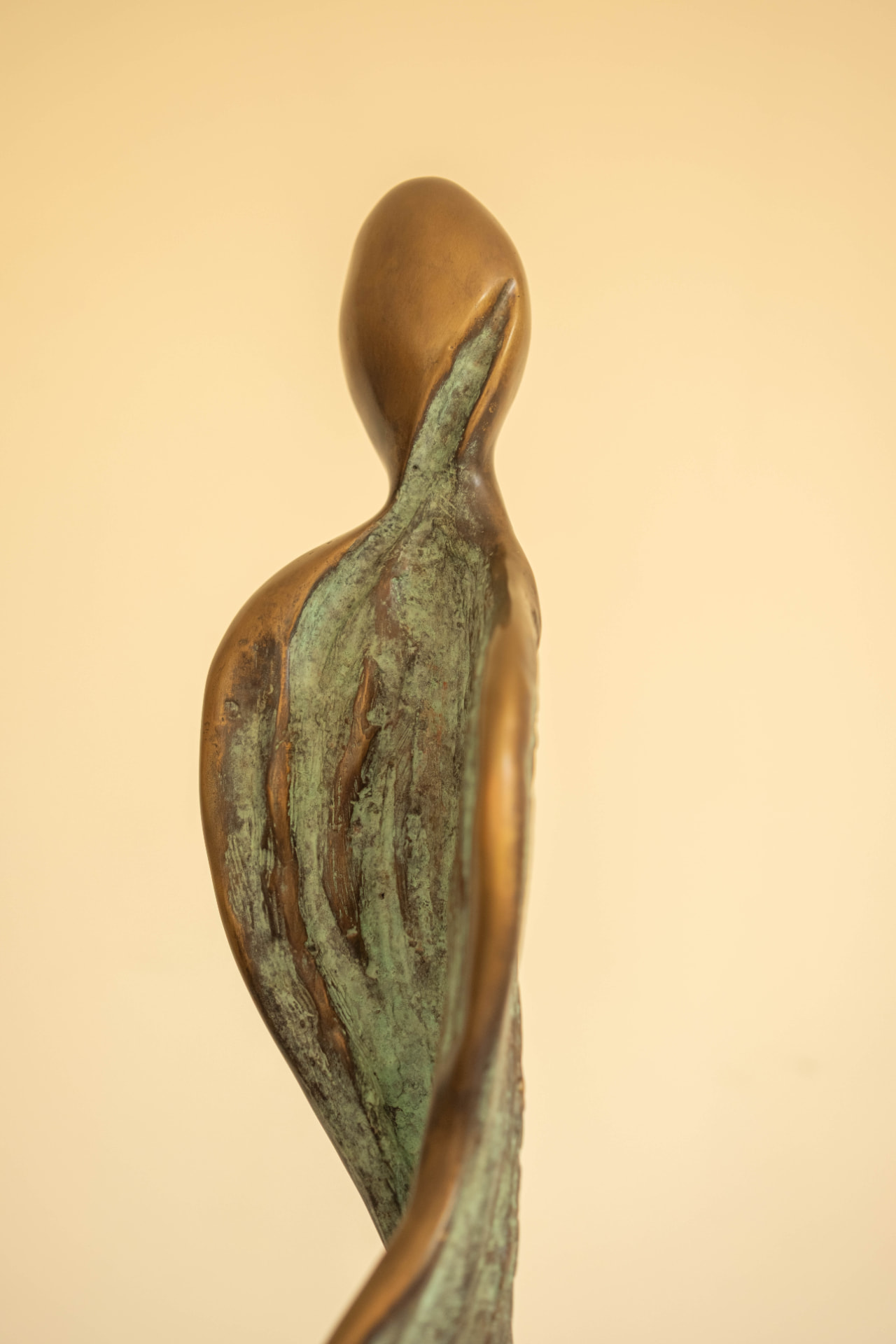 Flame Figure, bronze sculpture, view 2