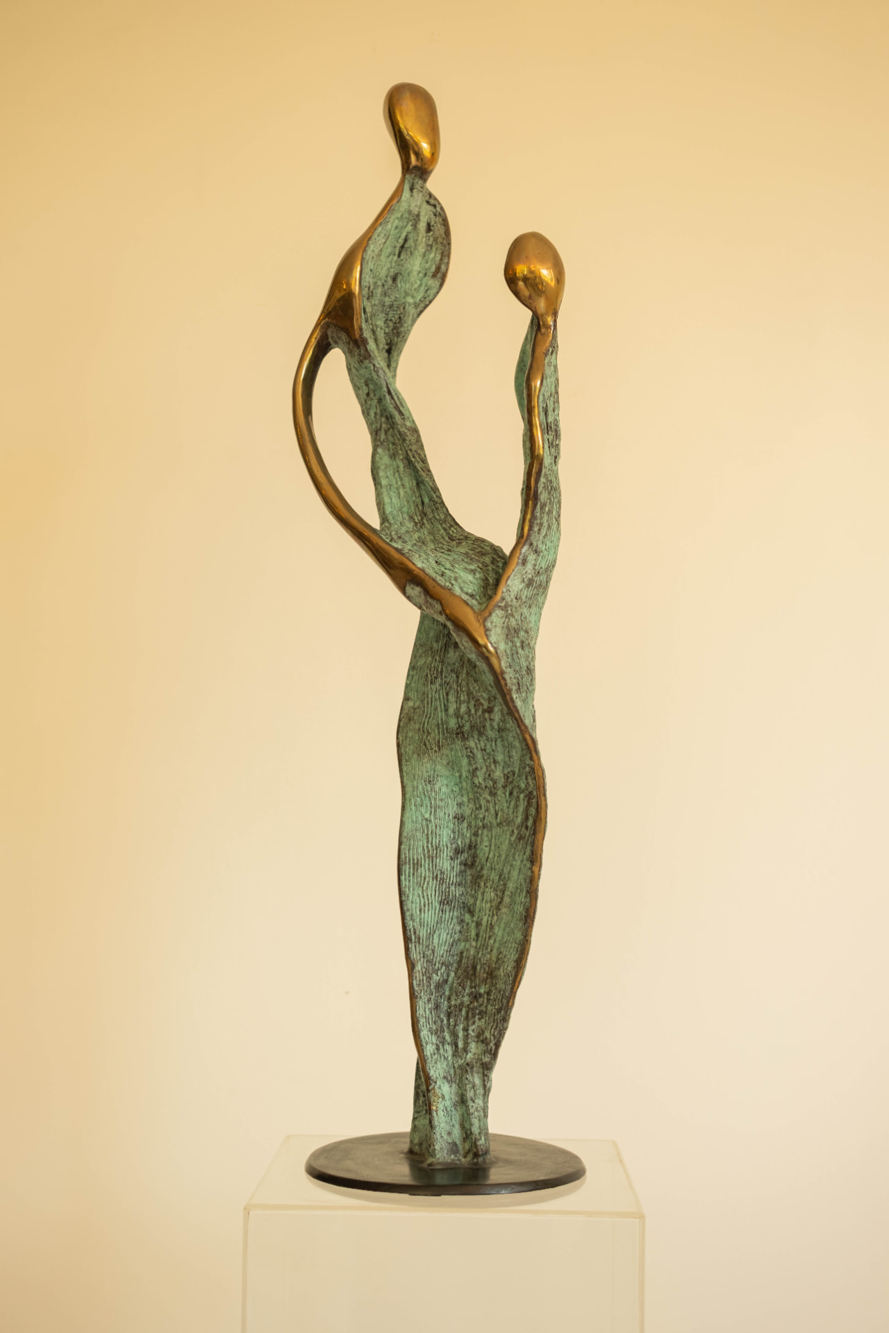 Two Figures Rising, bronze sculpture, view 2