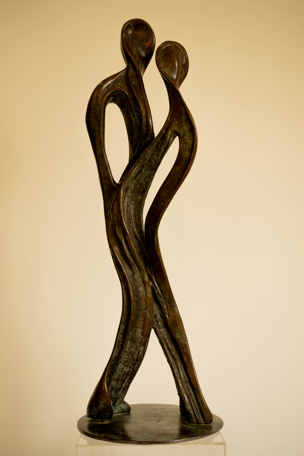Whisper — bronze sculpture of two entwined figures