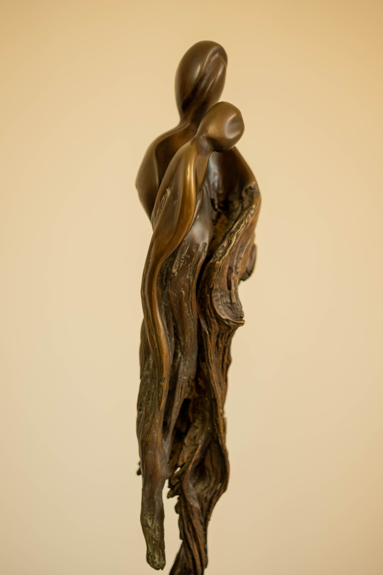 Entwined, bronze sculpture