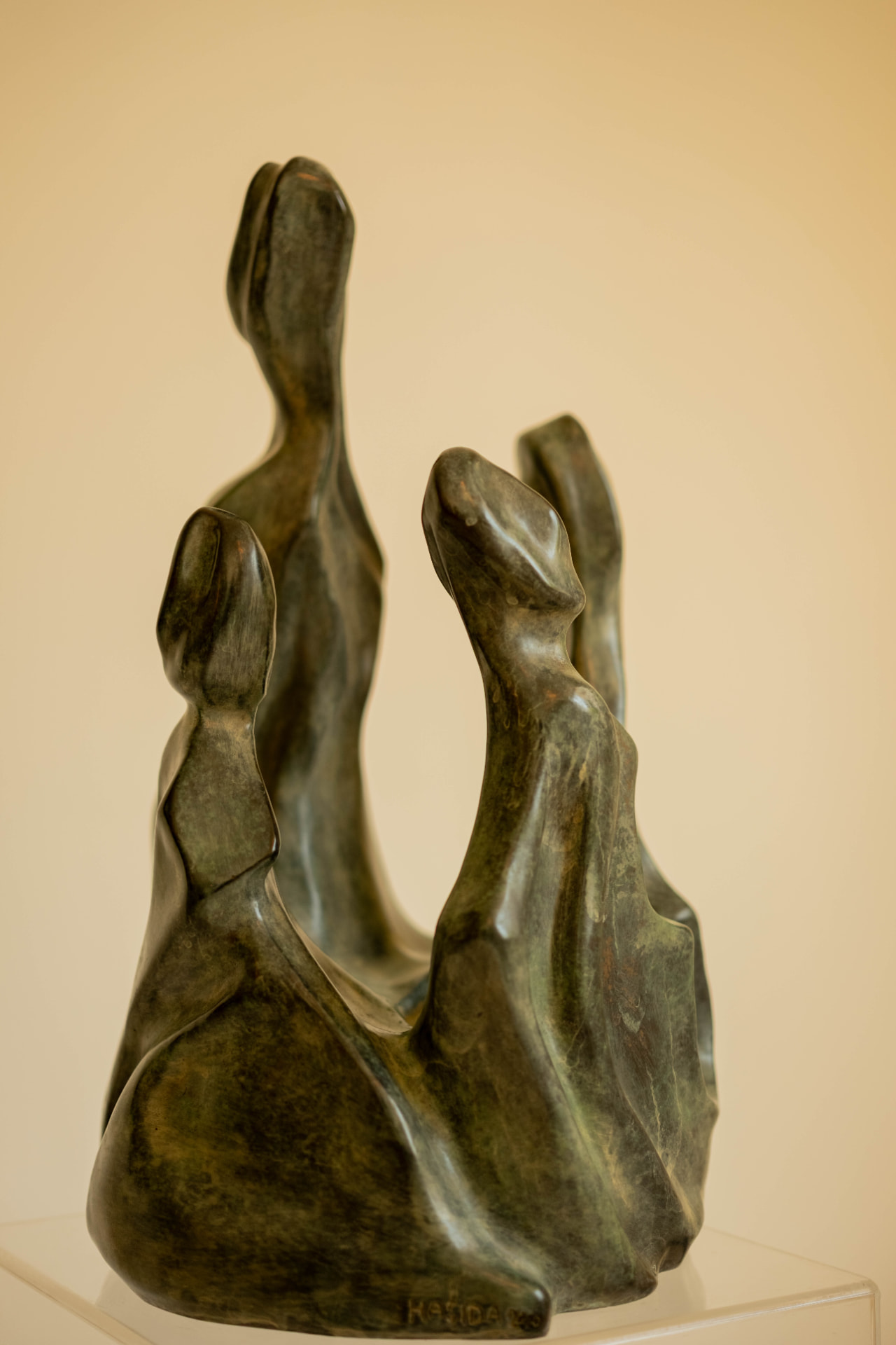 Gathering, bronze sculpture, view 5