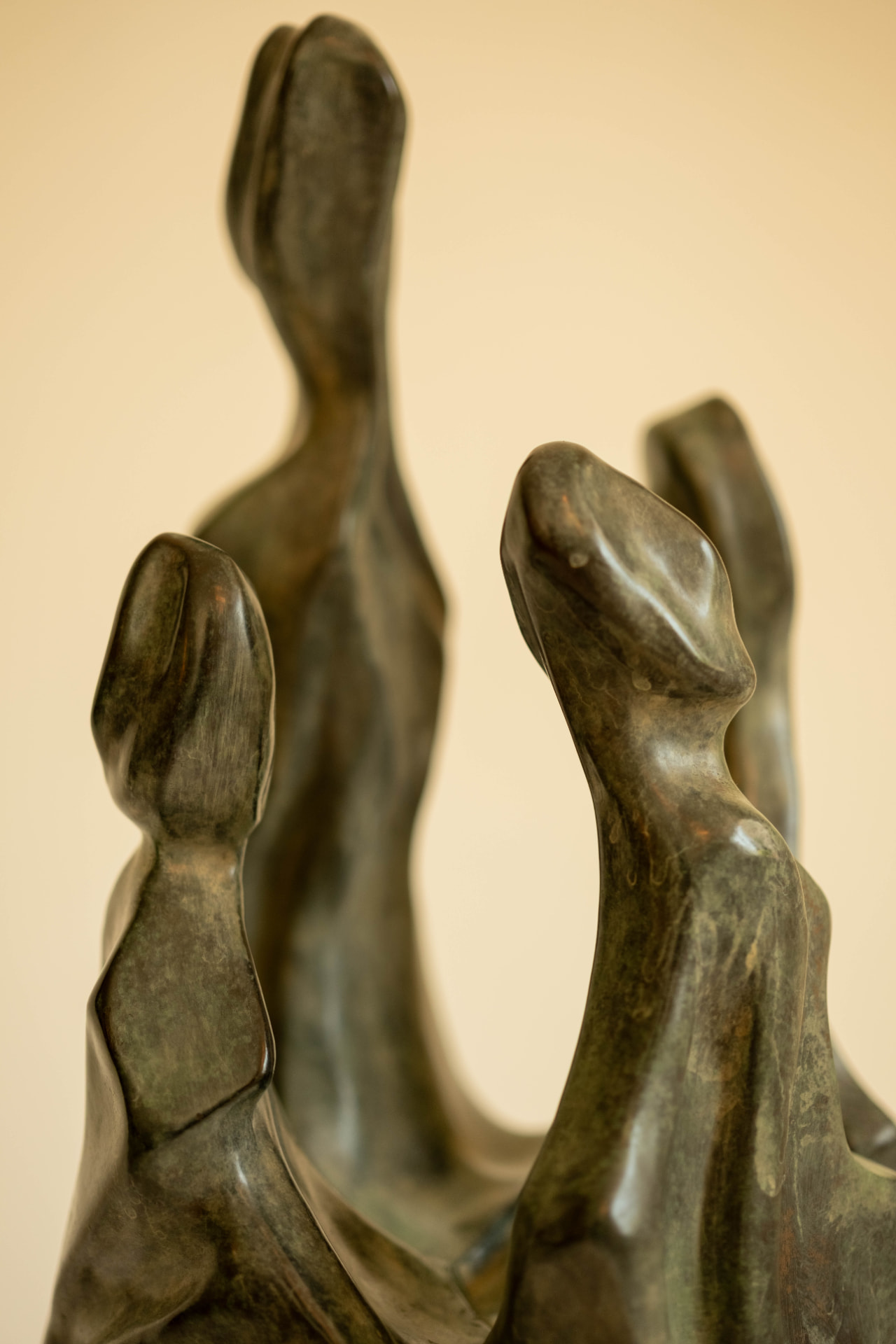 Gathering, bronze sculpture, view 4