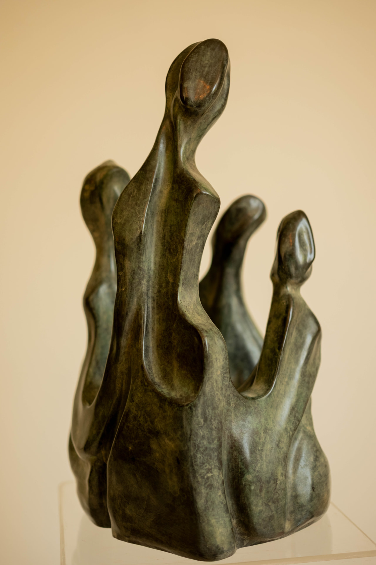 Gathering, bronze sculpture, view 7