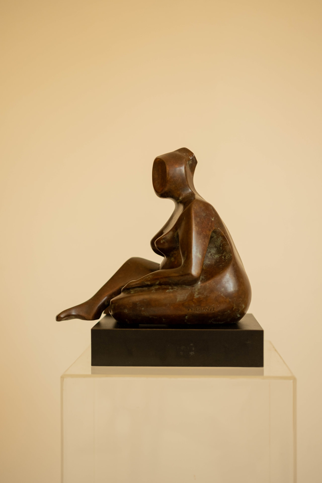 Seated Woman, bronze sculpture