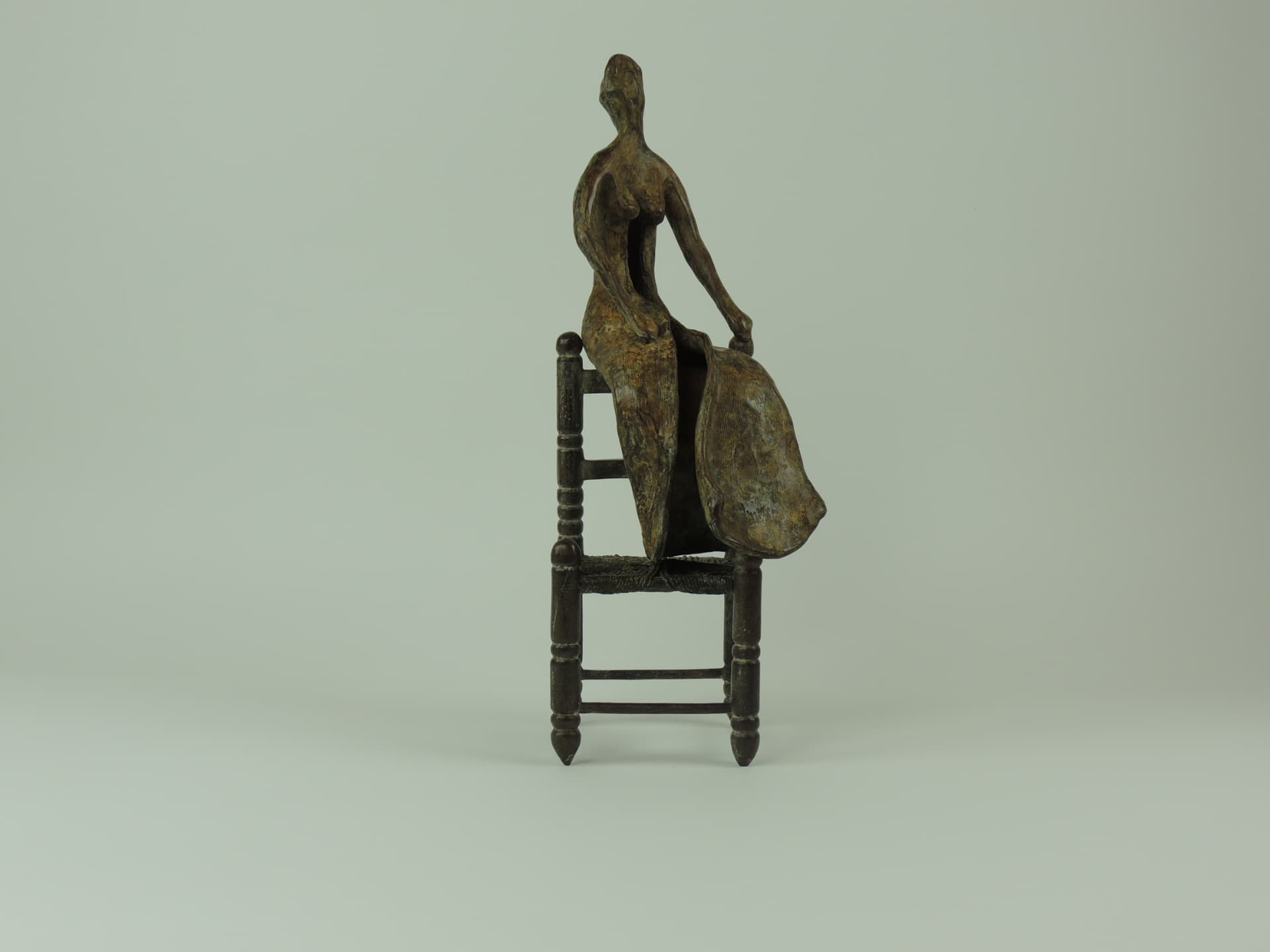 Woman on a Chair, bronze — front view