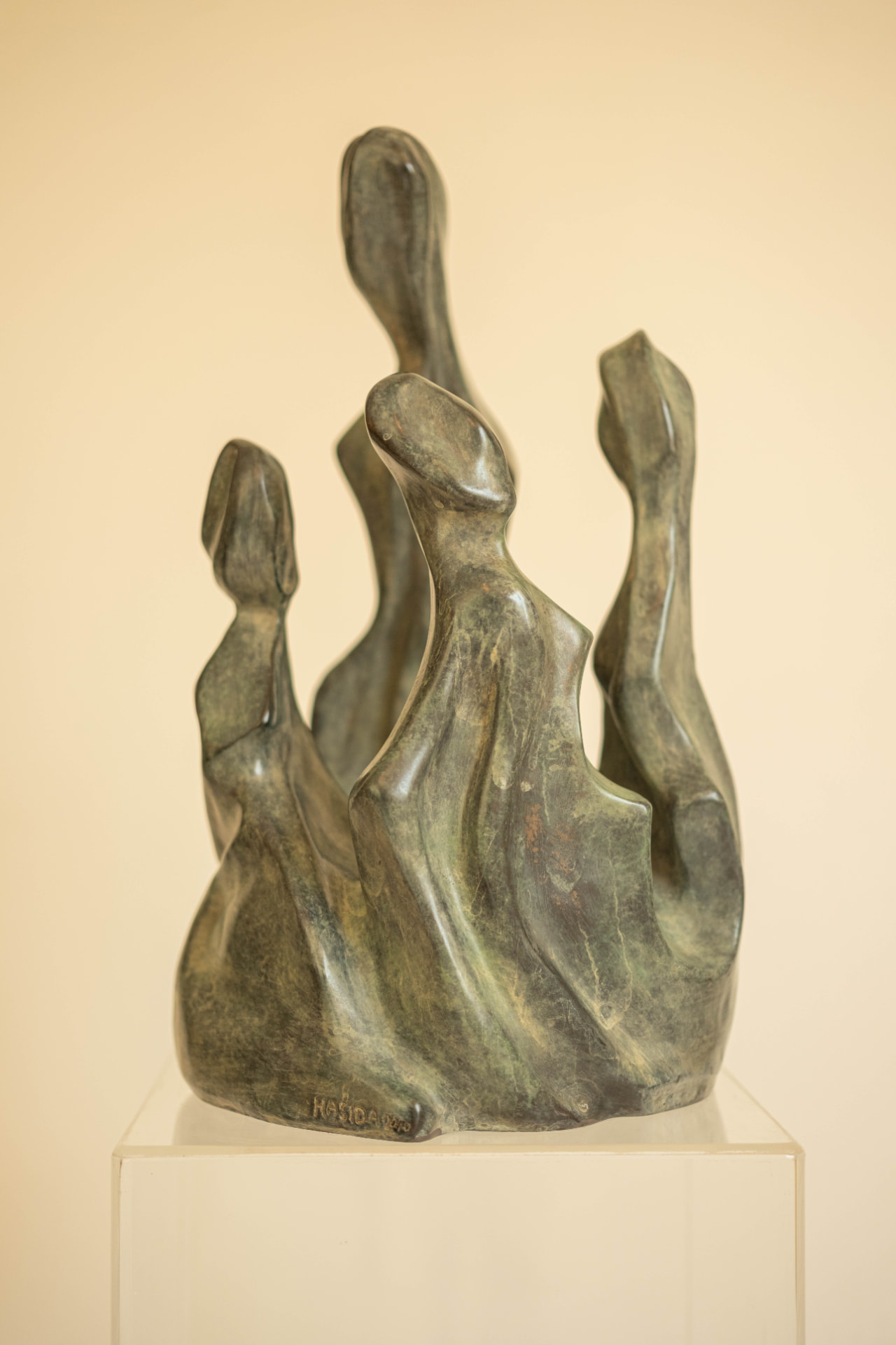 Gathering, bronze sculpture, view 2