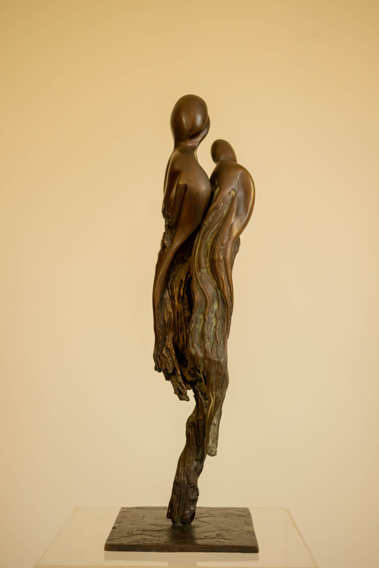 Entwined, bronze sculpture
