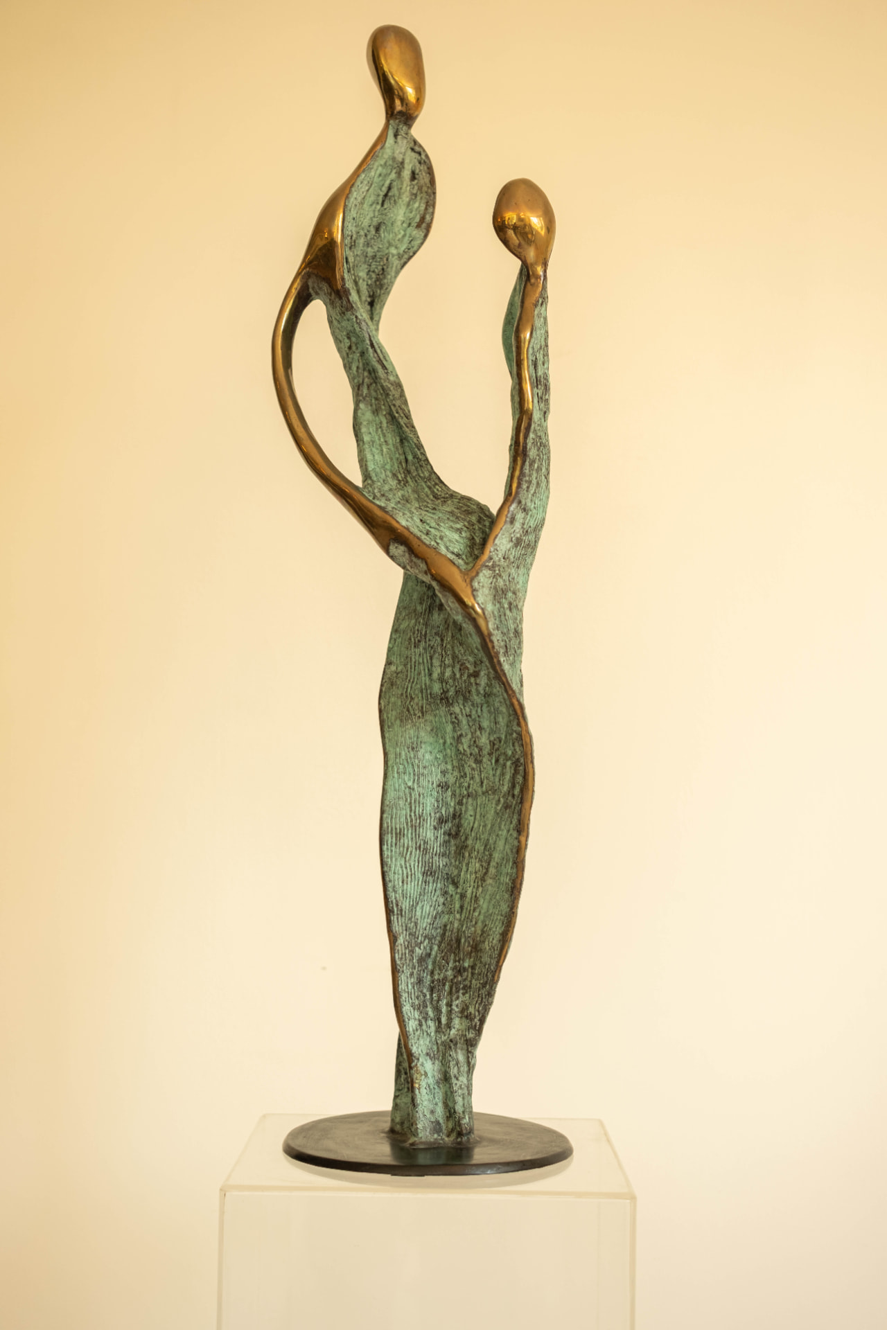Two Figures Rising, bronze sculpture, view 1