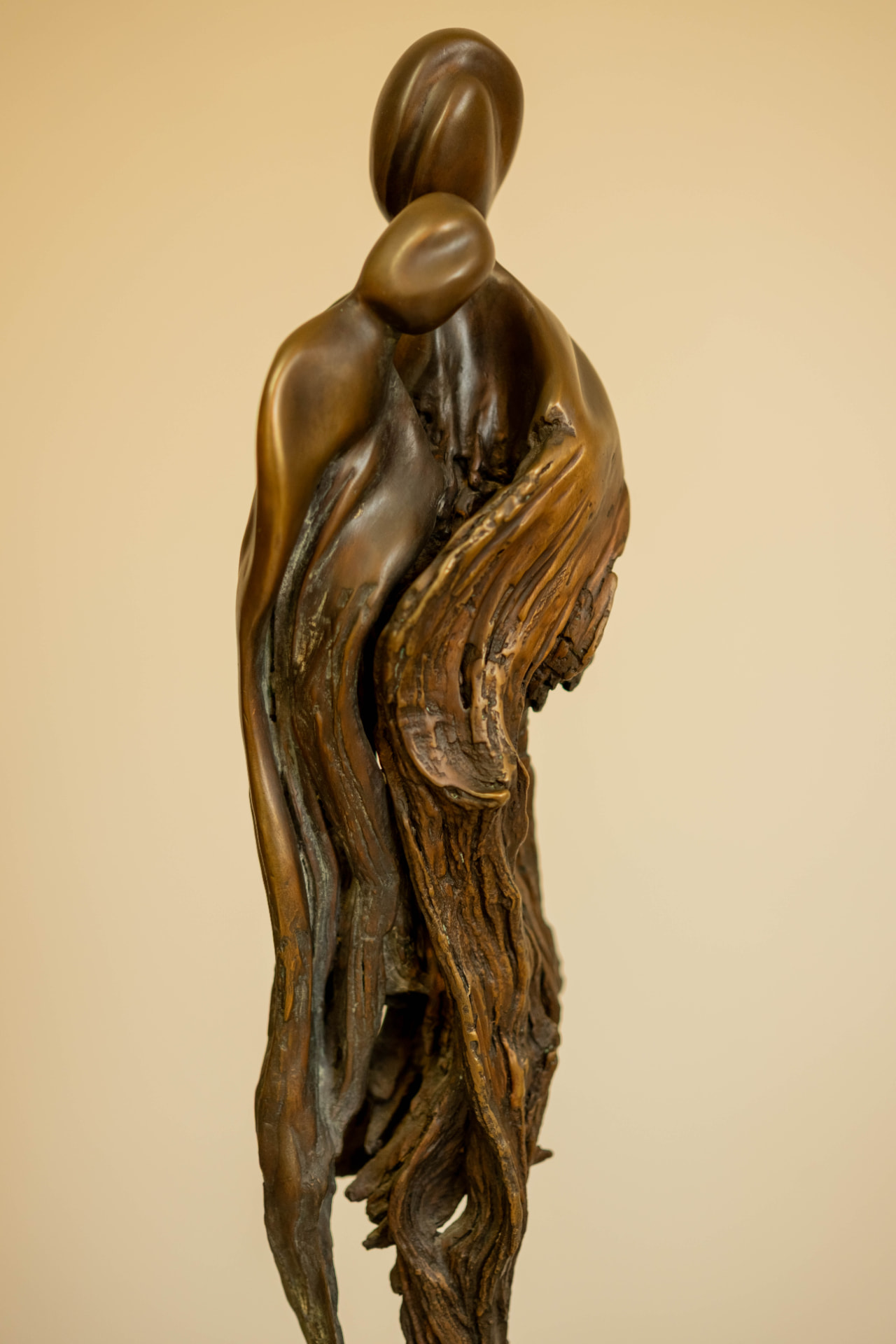 Entwined, bronze sculpture