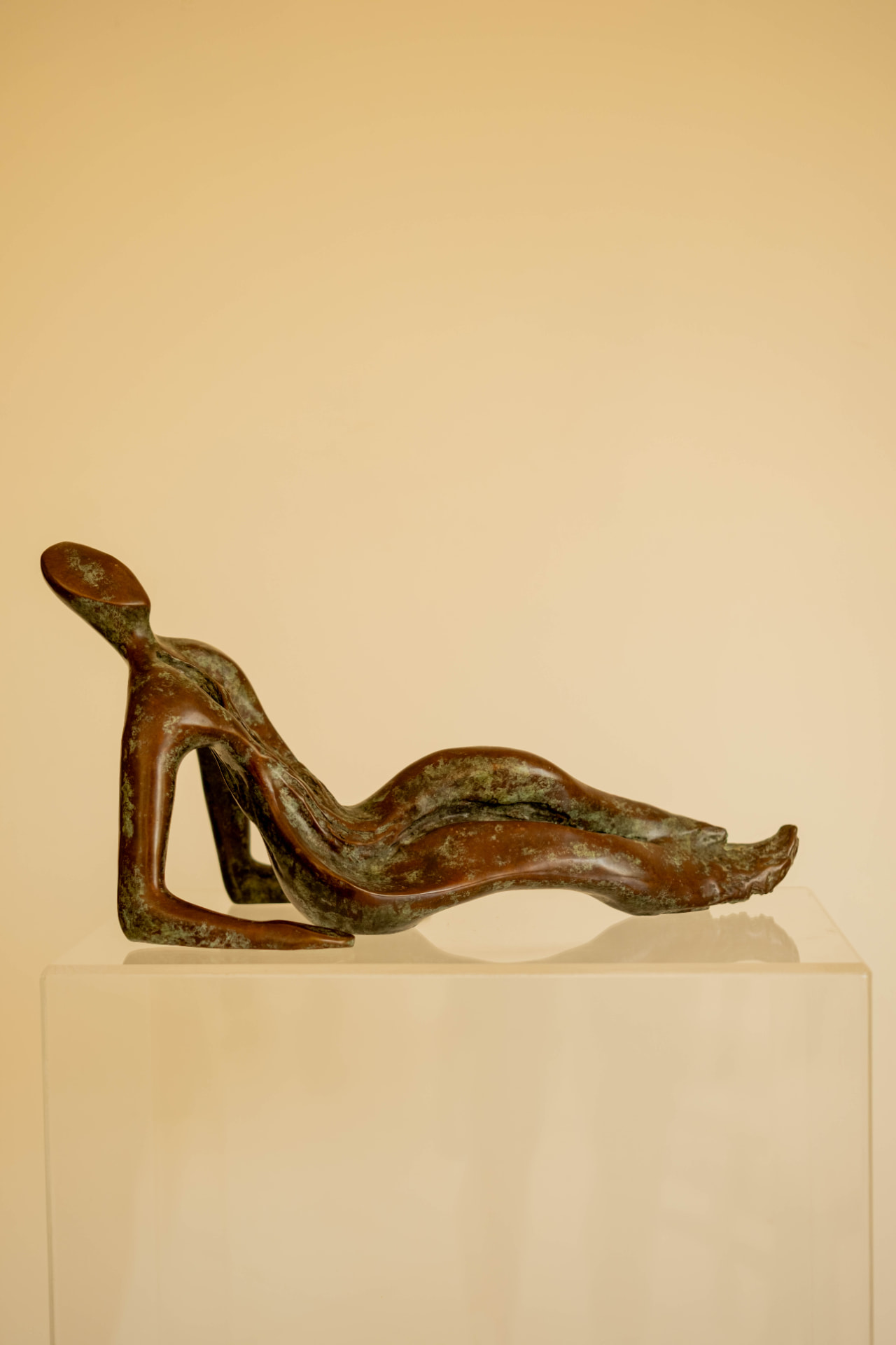 Repose, bronze sculpture