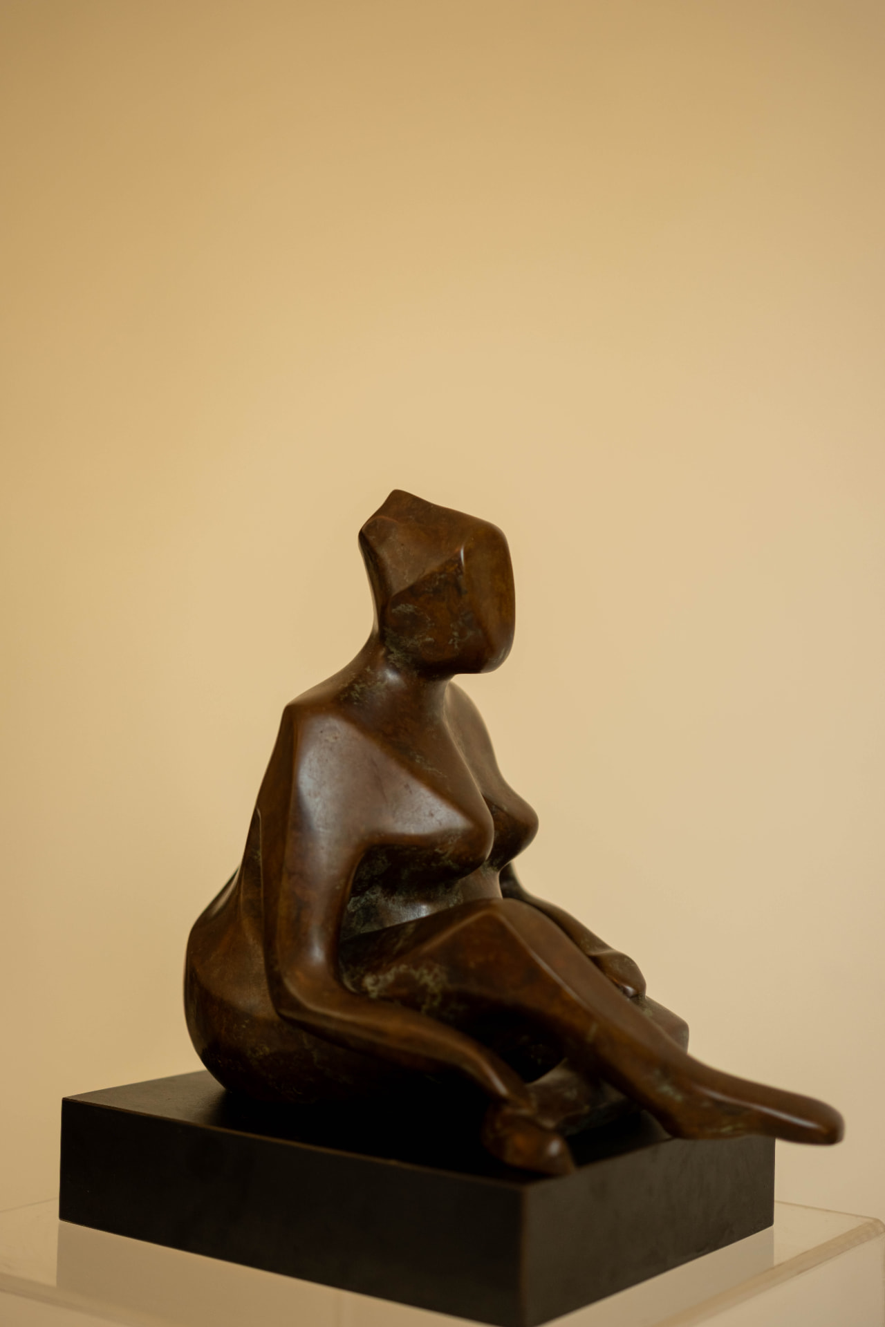Seated Woman, bronze sculpture