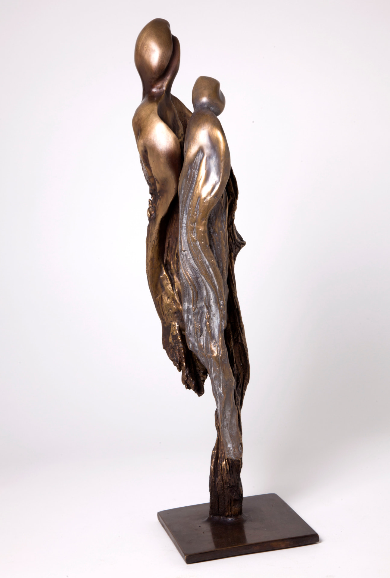 Embrace, bronze sculpture of two figures